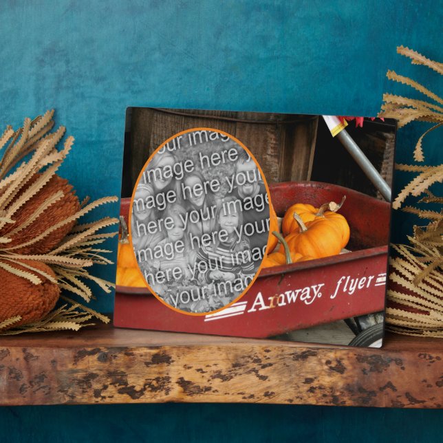 Placa Expositora Calabazas caídas El vagón rojo agrega tu propia fo (Lado)