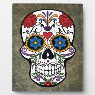 Placa Expositora Calavera de azúcar de flores