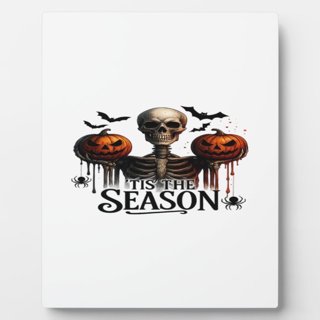 Placa Expositora Calavera de Esqueleto de Halloween (Frente)