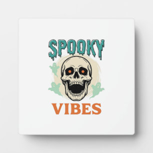 Placa Expositora Calavera de Halloween Vibraciones Espeluznantes Ho