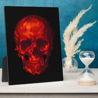 Placa Expositora Calavera roja gótica