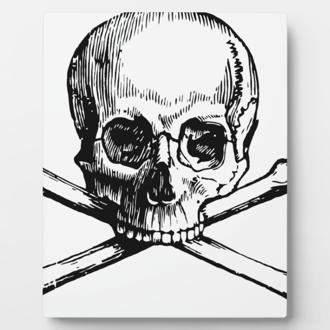 Placa Expositora Calavera y huesos (Frente)