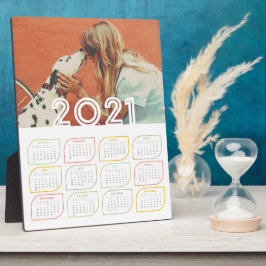 Placa Expositora Calendario de escritorio personalizado 2021 | Hoja