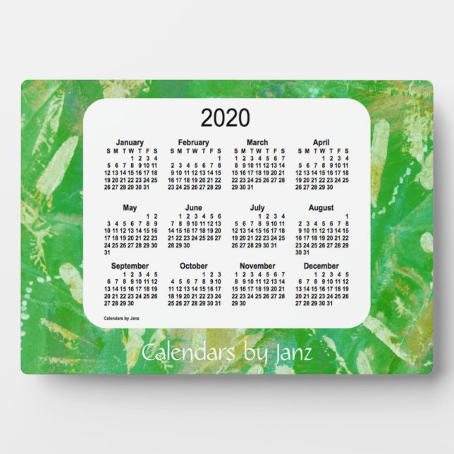 Placa Expositora Calendario del mostrador de Green Tracks 2020 de J (Frente)