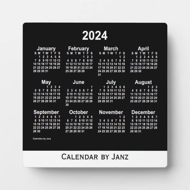 Placa Expositora Calendario Neon White Desk 2024 de Janz (Frente)
