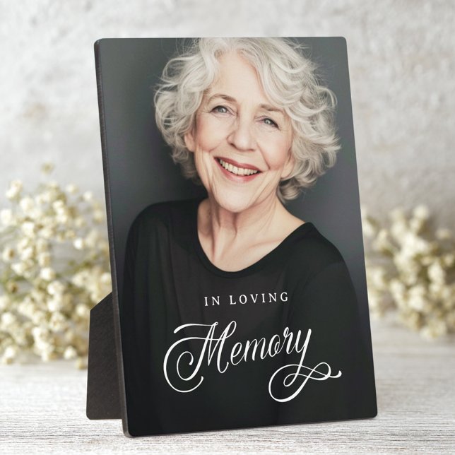 Placa Expositora Caligrafía en memoria conmemorativa foto amorosa (Calligraphy in loving memory memorial photo plaque)