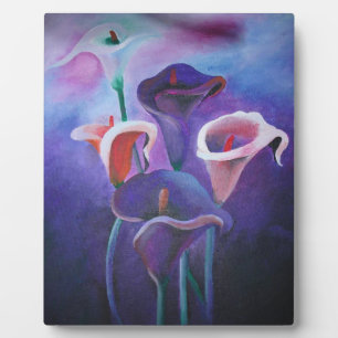 Placa Expositora Callas Púrpura Lilac Y Arte Púrpura
