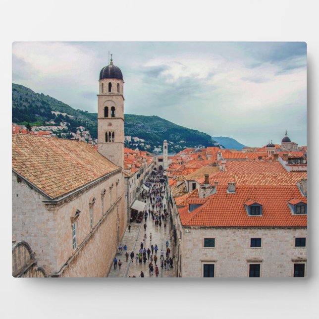 Placa Expositora Calle principal de Dubrovnik, Croacia (Frente)