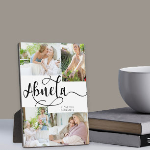 Placa Expositora Calligrafía de Abuela 4 Foto Tabletop Plaque