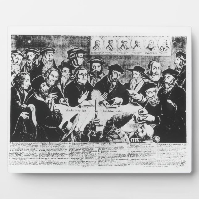 Placa Expositora Calvin y Luther (grabado) (Frente)