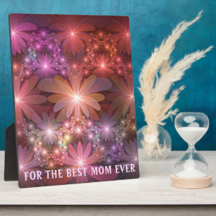 Placa Expositora Cama De Flores Arte Fractal Abstracto Brillante Me