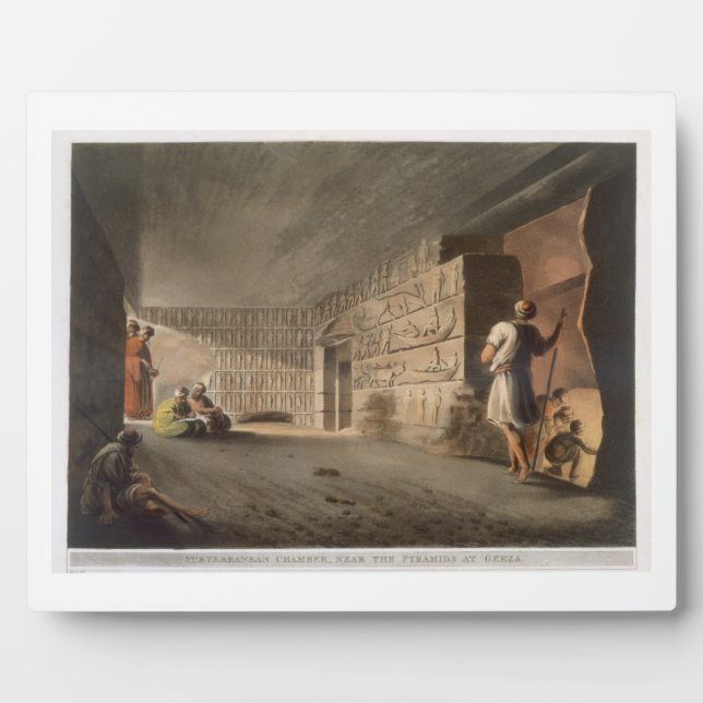 Placa Expositora Cámara subterránea cerca de las Pirámides en Geeza (Frente)