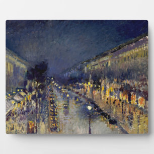 Placa Expositora Camille Pissarro - Boulevard Montmartre de noche