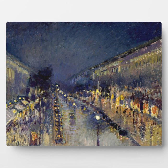 Placa Expositora Camille Pissarro - Boulevard Montmartre de noche (Frente)