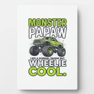 Placa Expositora Camión Monstruo Papá Wheelie Cool Divertido Diseño
