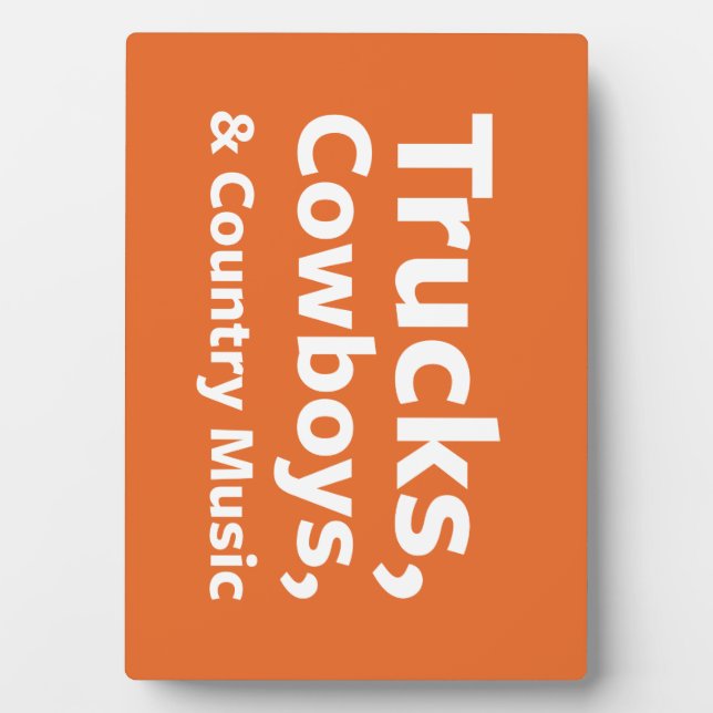 Placa Expositora Camiones, vaqueros y música country (Frente)