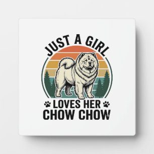 Placa Expositora Camisa de perro Chow Chow Arte de chica vintage am