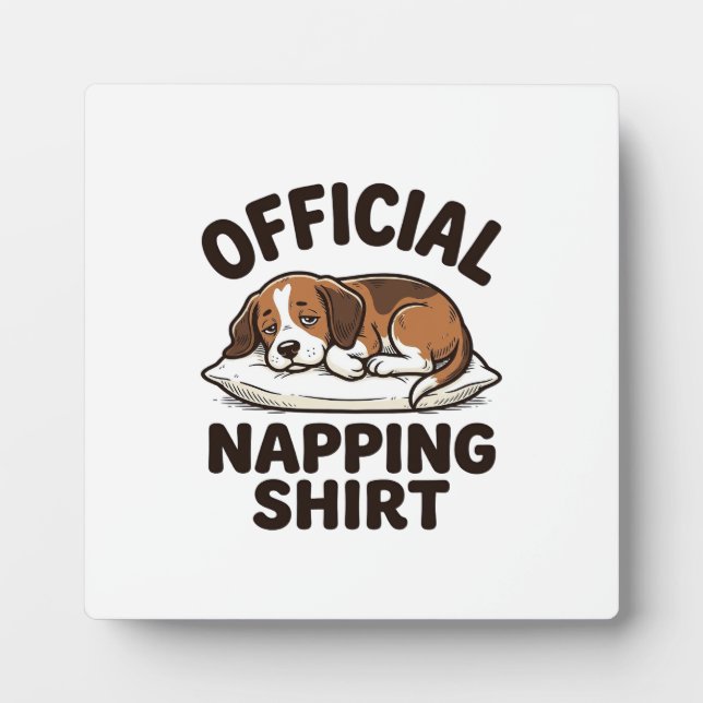 Placa Expositora Camisa Oficial para Dormir Perro Dormilón Diseño V (Frente)