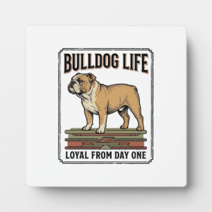 Placa Expositora Camiseta Amante del Bulldog Arte de Perro Grabado