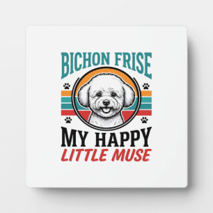 Placa Expositora Camiseta Bichon Frise Espíritu Vintage Arte Perro_