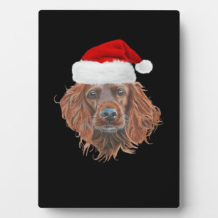 Placa Expositora Camiseta clásica de Navidad Irish Setter