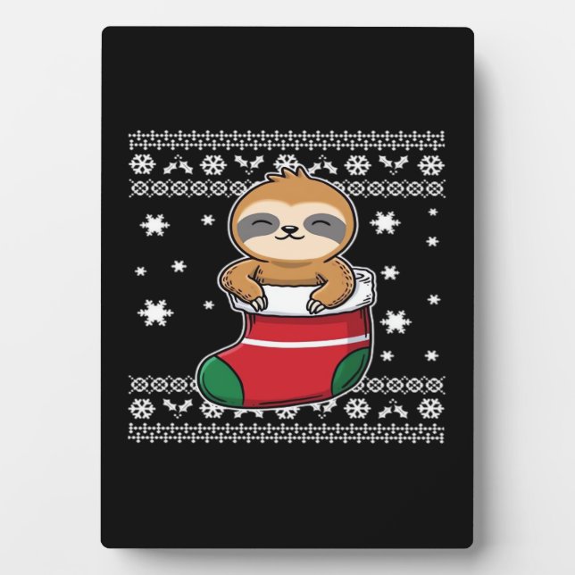 Placa Expositora Camiseta Clásica Sloth navidades (Frente)