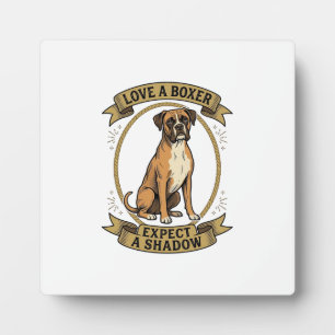 Placa Expositora Camiseta de Amante de Perro Boxer Grabado Vintage 