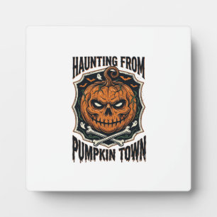 Placa Expositora Camiseta de calabaza de Halloween vintage Jack O L