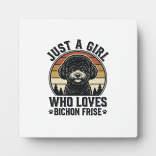 Placa Expositora Camiseta de chica Bichon Frise amante de perros vi