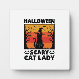 Placa Expositora Camiseta de grabado vintage de señora de gato espe
