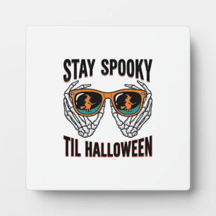 Placa Expositora Camiseta de Halloween de esqueleto con gafas de br
