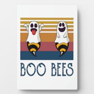 Placa Expositora Camiseta de Halloween fantasma pareja abejas Boo