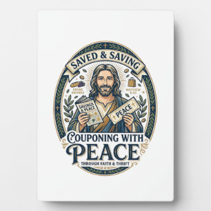 Placa Expositora Camiseta de Jesús Cupón de Oferta Frugal Diseño Ba