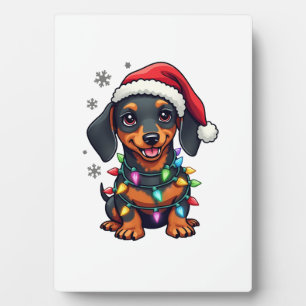 Placa Expositora Camiseta de Navidad de árbol de perros Dachshund r
