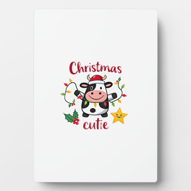 Placa Expositora Camiseta de Navidad de Vaca Monas de Navidad (6) (Frente)