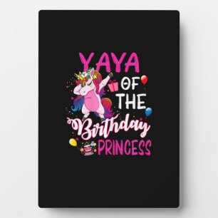 Placa Expositora Camiseta de niña unicornio princesa de cumpleaños