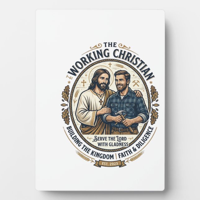 Placa Expositora Camiseta de Oficios de Construcción de Jesús Gráfi (Frente)
