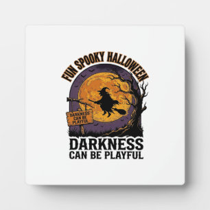 Placa Expositora Camiseta de oscuridad de Halloween Diseño de bruja