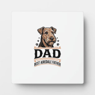 Placa Expositora Camiseta de padre de Airedale Terrier vintage_1