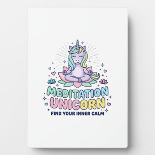 Placa Expositora Camiseta de tipografía negrita Unicornio Meditació
