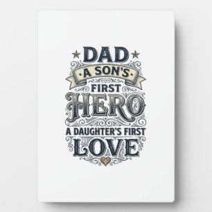 Placa Expositora Camiseta de tipografía vintage de amor hija héroe 