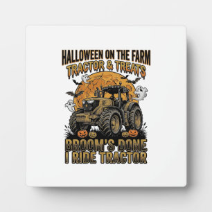 Placa Expositora Camiseta de Tractor de Halloween Divertida Bruja d