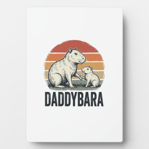 Placa Expositora Camiseta Diseño Atardecer Vintage Capybara Daddyba