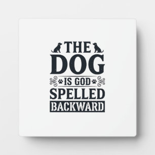 Placa Expositora Camiseta Diseño Vintage Perro Es Dios Escrito Al R
