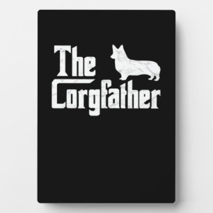 Placa Expositora Camiseta divertida de Corgi Dad the Corgfather par