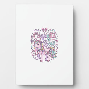 Placa Expositora Camiseta gráfica de unicornio pastel lindo con laz