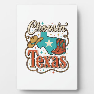 Placa Expositora Camiseta gráfica de vaquera vintage de Texas Weste