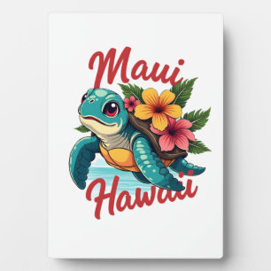 Placa Expositora Camiseta Maui Hawaii Chica Mujeres Niños Tortuga M