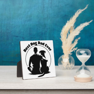 Placa Expositora Camiseta Mejor Papá Perro del Mundo Silueta de Hom
