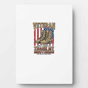 Placa Expositora Camiseta Militar Vintage Veterano Gracias a Mis He